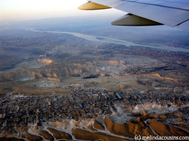 Flying into Cairo