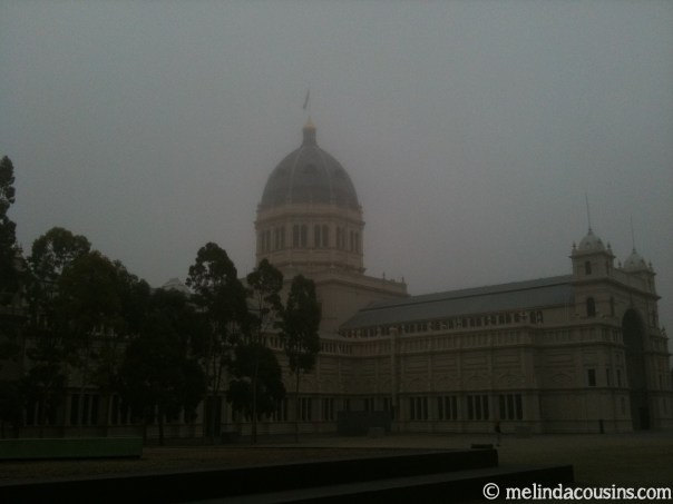 Early morning fog at the Royal Exhibition Building